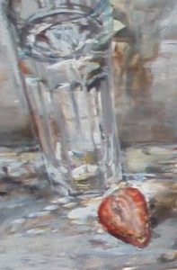 Detail of Glass, Water, Strawberries, hinge